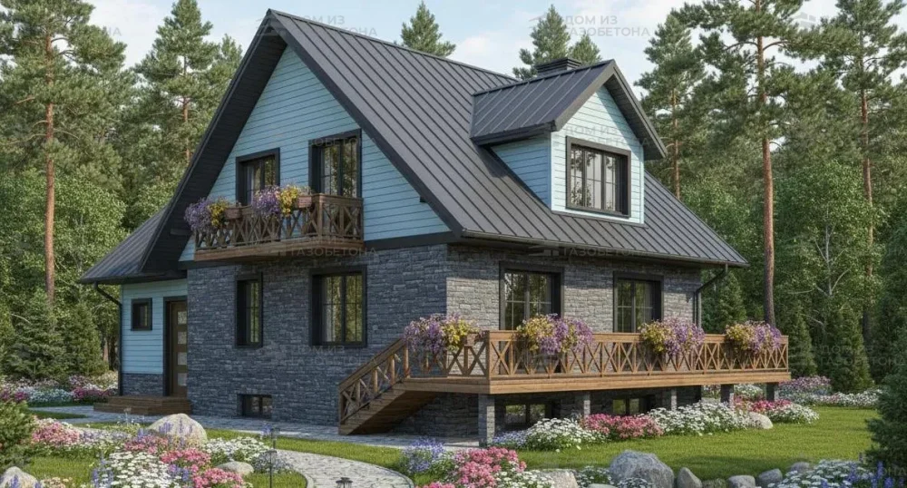 Проект Двухэтажный дом 10 на 10, 136 м2