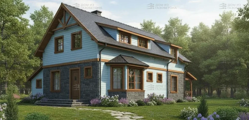 Проект Двухэтажный дом 15 на 8, 148 м2