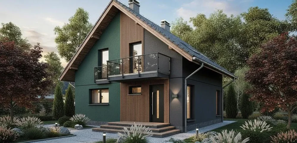 Проект Двухэтажный дом 9 на 8, 98 м2